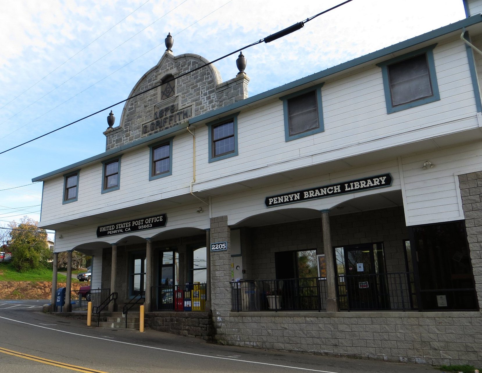 Historic Penryn Library and post office building in Penryn, California